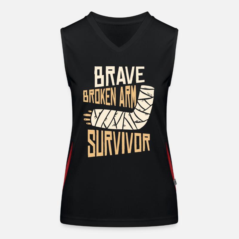 Gute Besserung Gebrochener Arm Knochenbruch Funktionelles Kontrast-Tank Top für Frauen