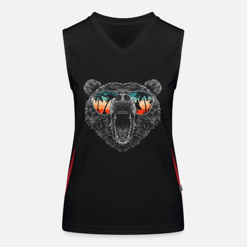 Ours Grizzli Ours brun Ours Débardeur respirant contrasté Femme