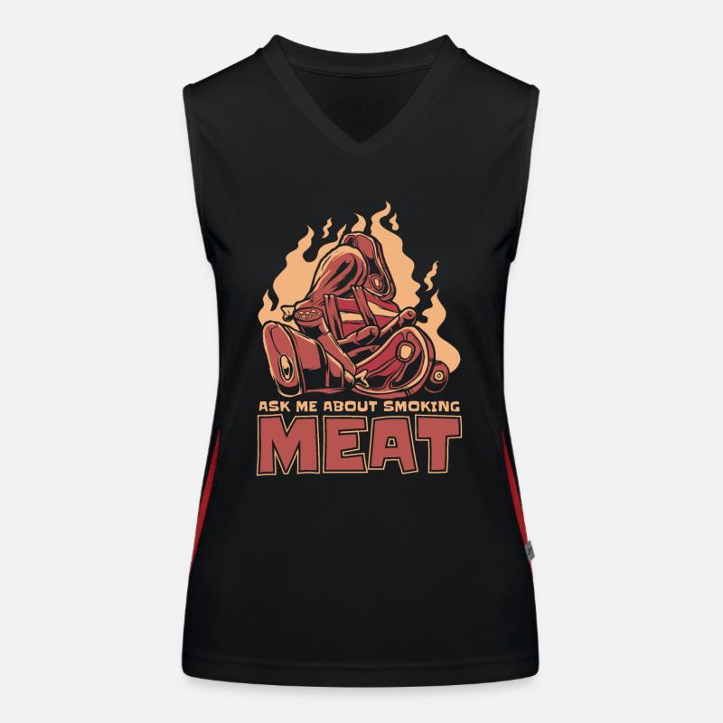 Fleischräuchern BBQ Grill Smoke Beef Smoker Funktionelles Kontrast-Tank Top für Frauen