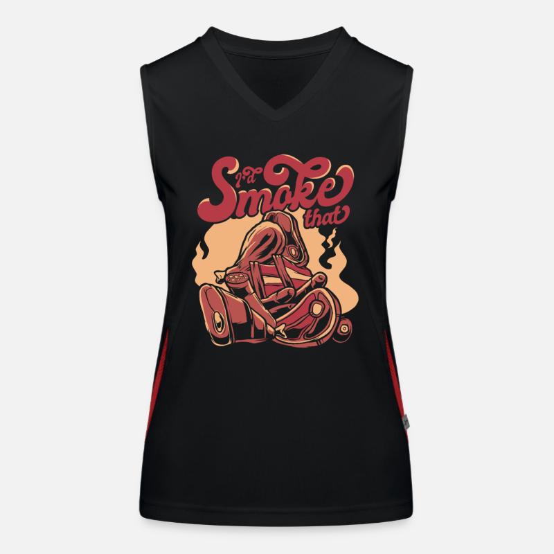 Fleischräuchern BBQ Grill Smoke Beef Smoker Funktionelles Kontrast-Tank Top für Frauen