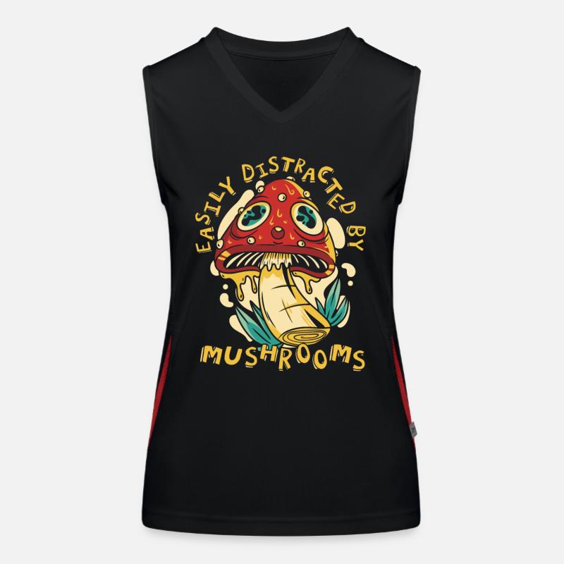 Champignons Champignons Champignon Champignon Débardeur respirant contrasté Femme