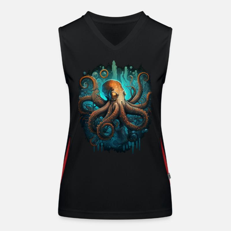 Octopus Kraken Cuttlefish Tier Funktionelles Kontrast-Tank Top für Frauen