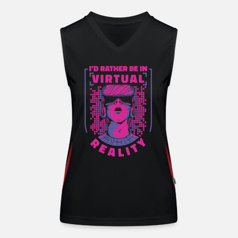 VR Virtual Reality Gaming Gamer Videospiele Funktionelles Kontrast-Tank Top für Frauen