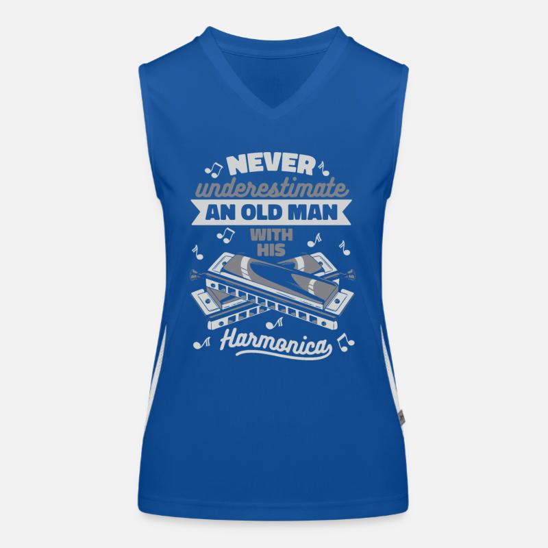 Mundharmonika Harmonika Instrument Musik Funktionelles Kontrast-Tank Top für Frauen
