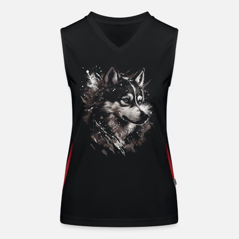 Chien Husky Sibérien Débardeur respirant contrasté Femme