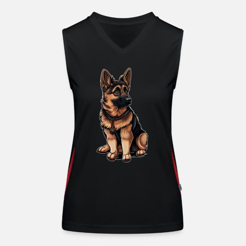 German Shepherd Dog Malinois Women's Functional Contrast Tank Top