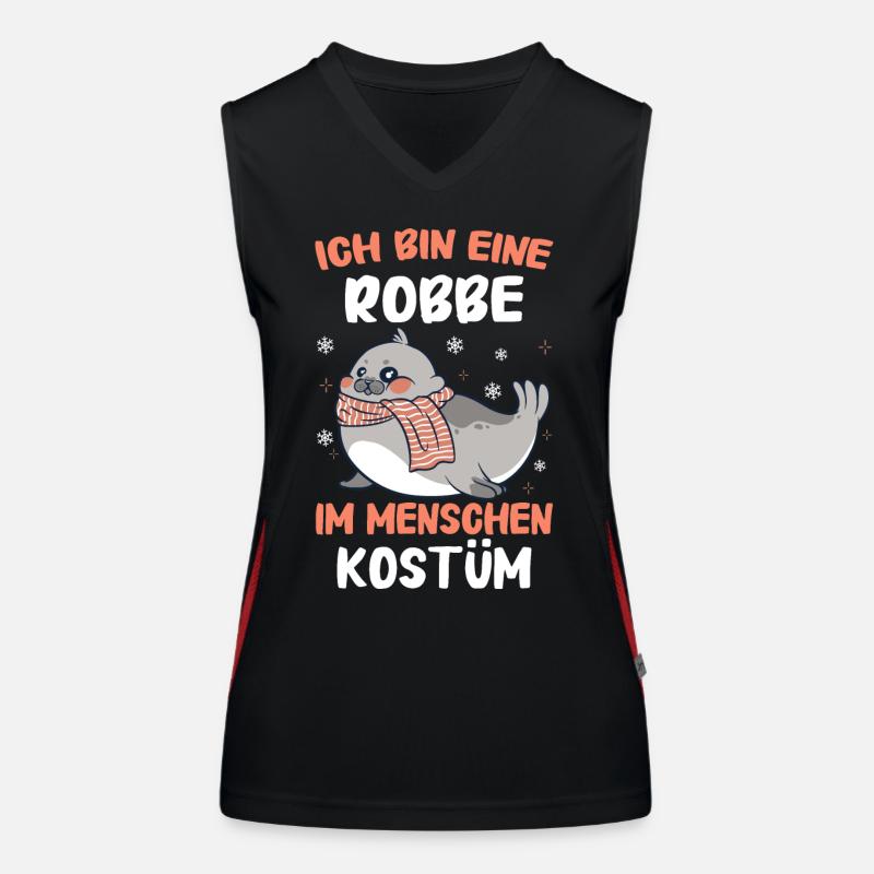 Robbe Robben Seerobbe Seelöwe Tier Seehund Funktionelles Kontrast-Tank Top für Frauen