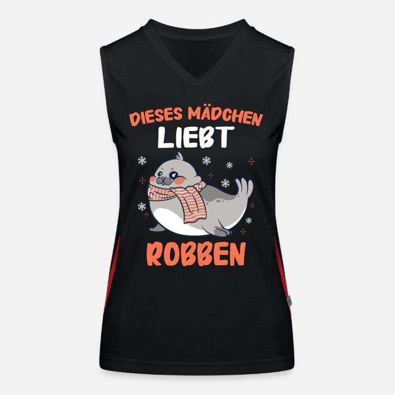 Robbe Robben Seerobbe Seelöwe Tier Seehund Funktionelles Kontrast-Tank Top für Frauen