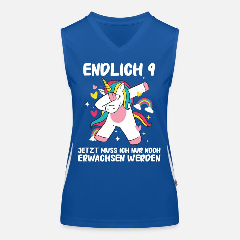 Geschenk 9 Jahre Geburtstagskind Funktionelles Kontrast-Tank Top für Frauen