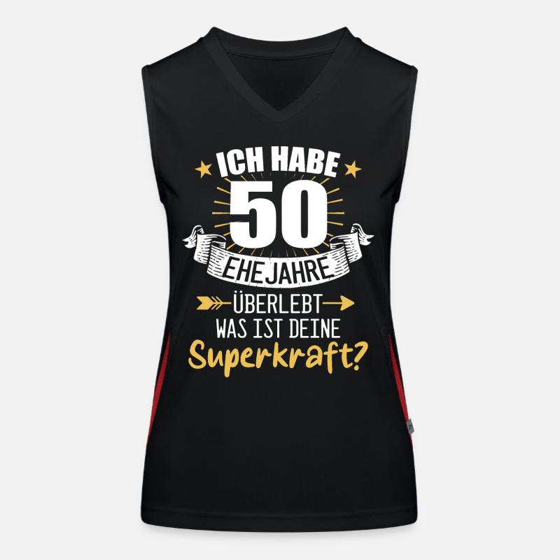 50 Hochzeitstag Geschenk Ehejahre Funktionelles Kontrast-Tank Top für Frauen