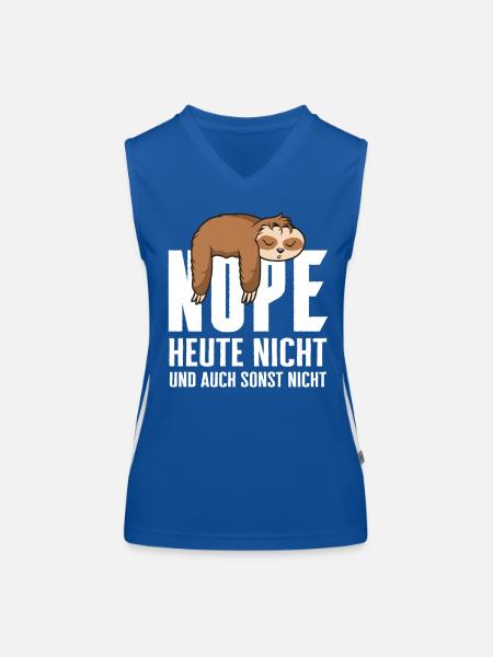 Faultier Faultiere Tier Schlafen Faul - Funktionelles Kontrast-Tank Top für Frauen - Royal/Weiß - Vorne