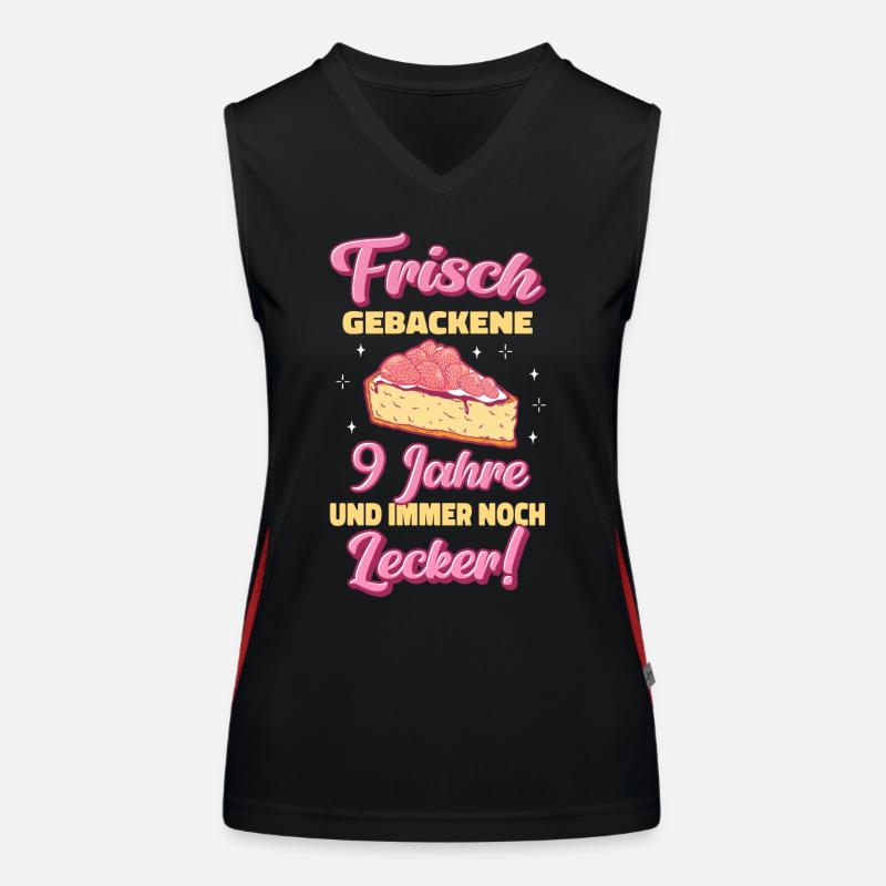 Geschenk 9 Jahre Geburtstagskind Funktionelles Kontrast-Tank Top für Frauen