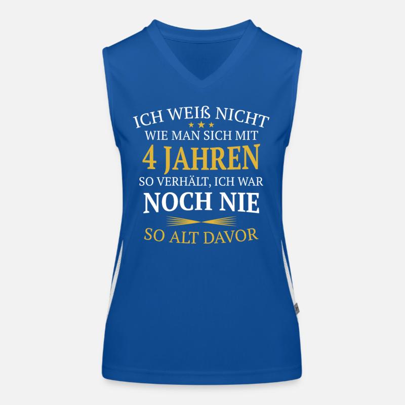 Geschenk 4 Jahre Geburtstagskind Funktionelles Kontrast-Tank Top für Frauen