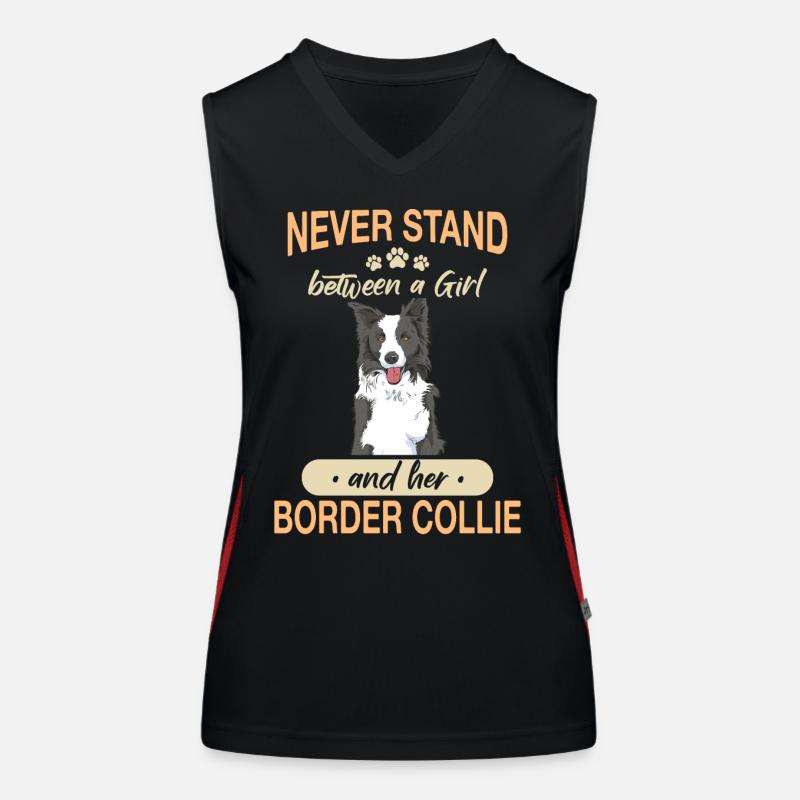Border Collie Dog Propriétaire de chien Débardeur respirant contrasté Femme