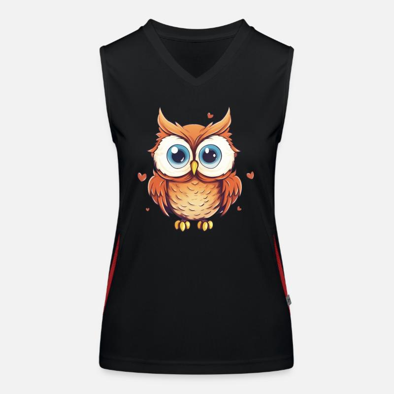 Night Owl Owl Owl Bird Women's Functional Contrast Tank Top
