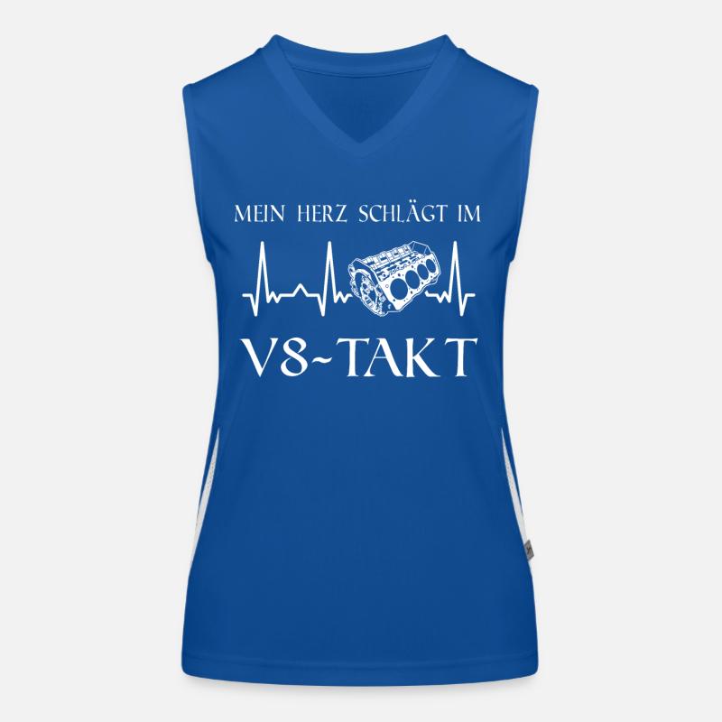 V8 Motor 8 Zylinder Hubraum Auto Tuning Tuner Funktionelles Kontrast-Tank Top für Frauen