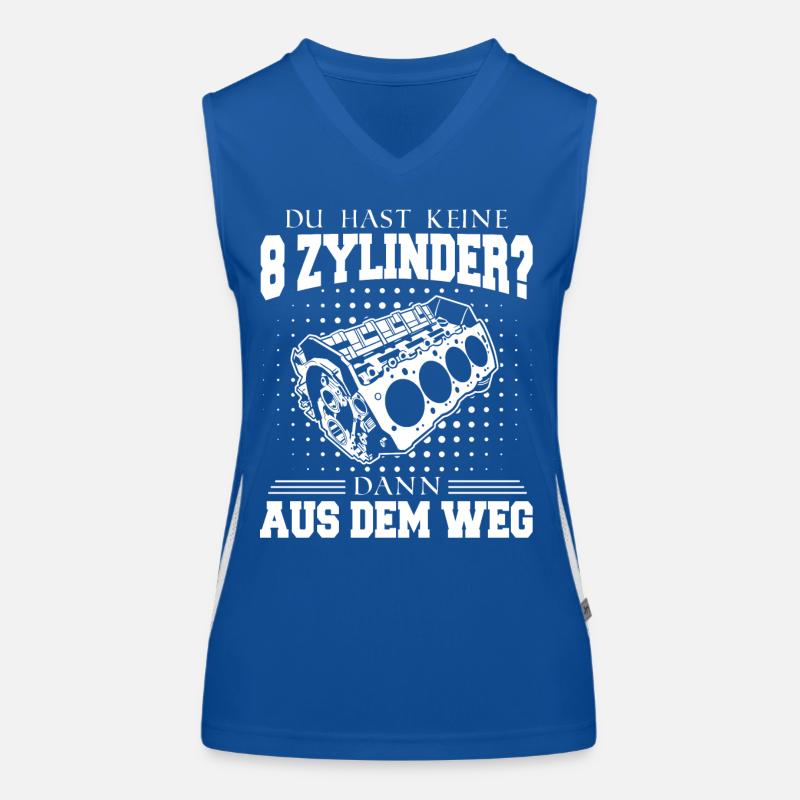 V8 Motor 8 Zylinder Hubraum Auto Tuning Tuner Funktionelles Kontrast-Tank Top für Frauen