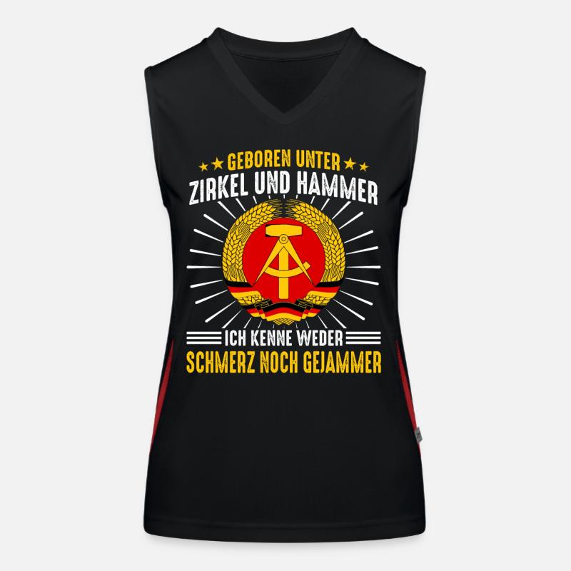 Allemagne de l’Est Ossi de l’Est RDA Patrie Bloc de l’Est Débardeur respirant contrasté Femme