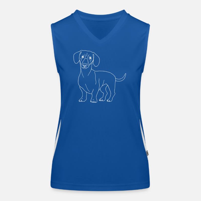 Dackel Funktionelles Kontrast-Tank Top für Frauen