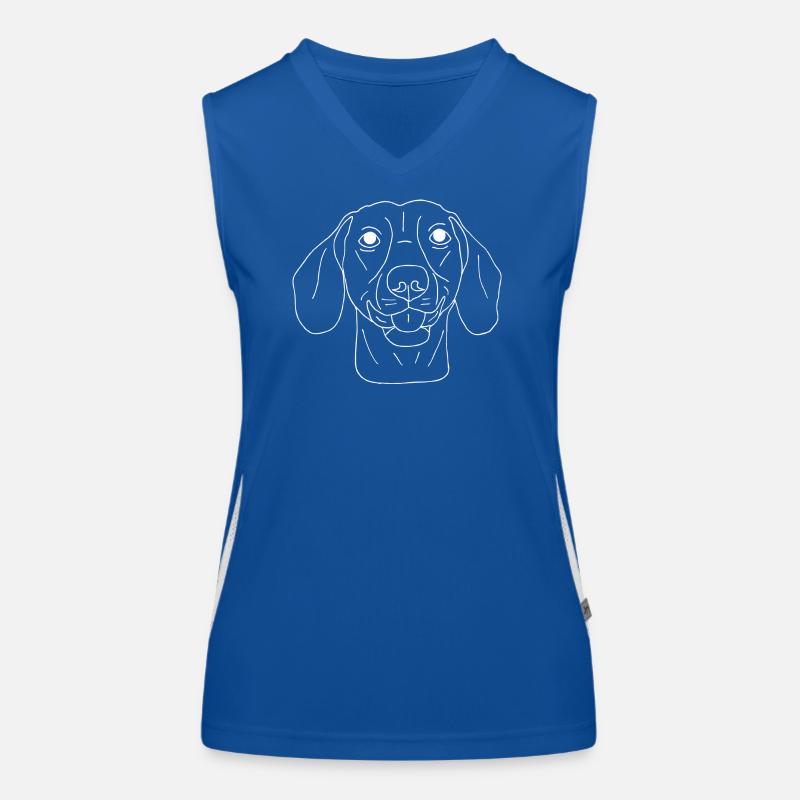 Dackel Funktionelles Kontrast-Tank Top für Frauen