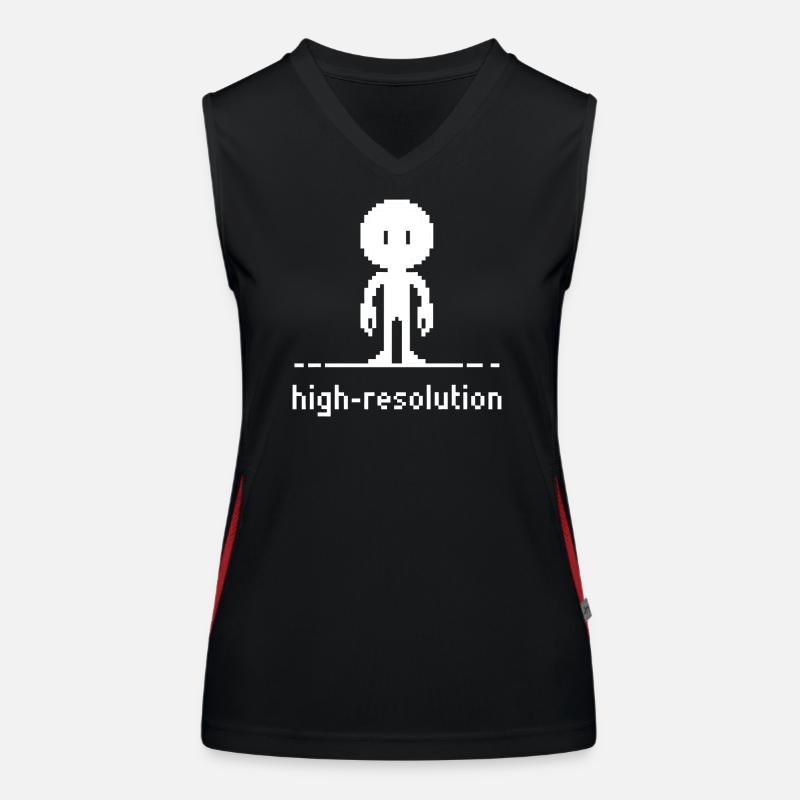 Pixel Art High Resolution Funny Irony Design Women's Functional Contrast Tank Top