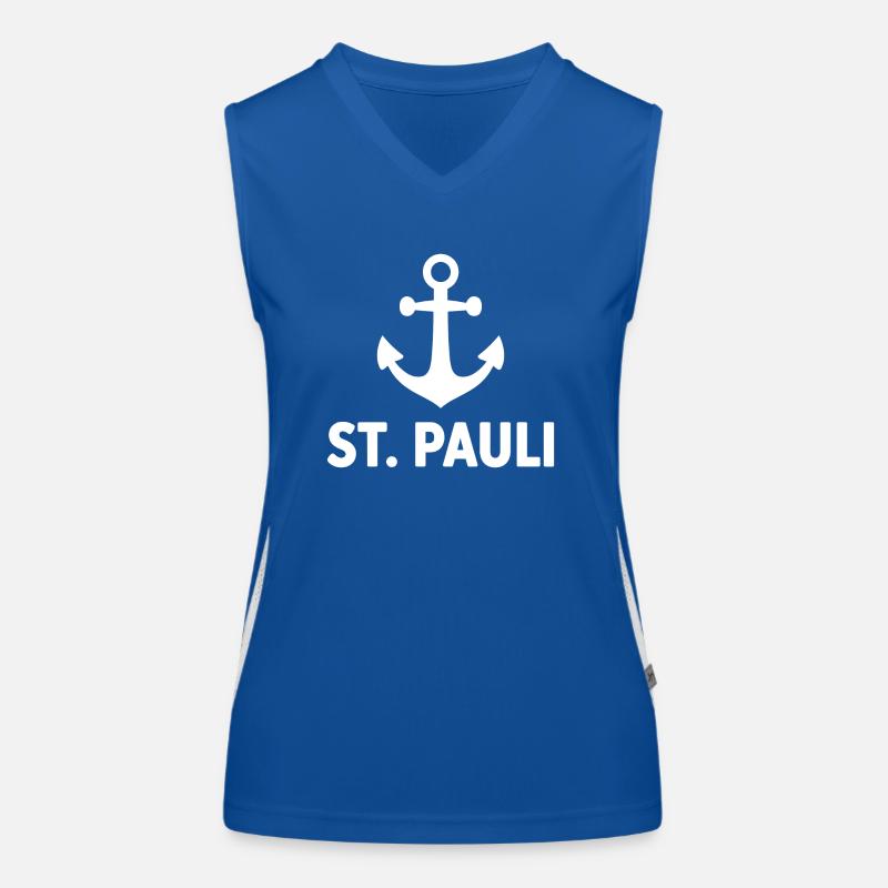 St. Pauli Anker Reeperbahn Kiez Funktionelles Kontrast-Tank Top für Frauen