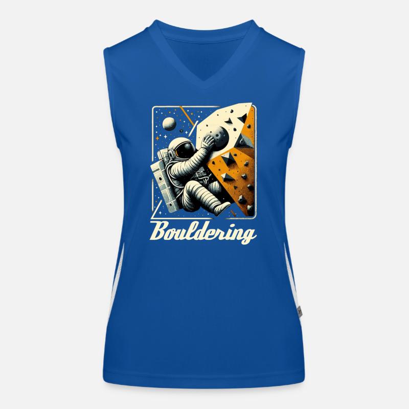 Bouldering Astronaut Spaceman Gift Women's Functional Contrast Tank Top