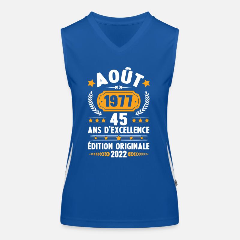 Cadeau D'anniversaire Rétro 45 Ans Août 1977 Débardeur respirant contrasté Femme