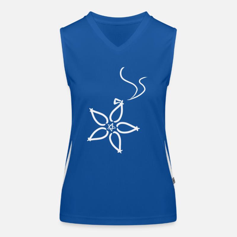 White Floral Ornamentation Pattern Women's Functional Contrast Tank Top