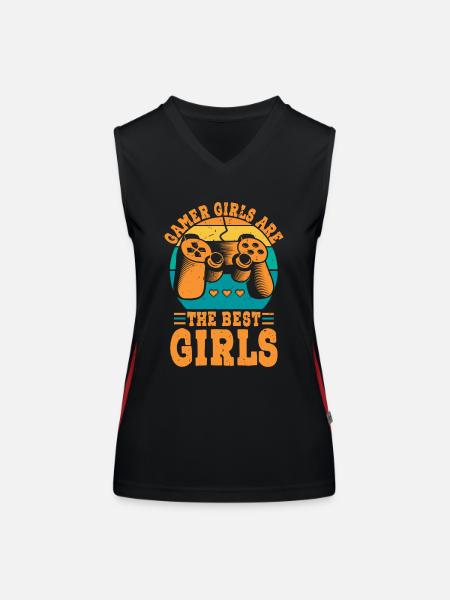 gamer girls are the best girls - Women's Functional Contrast Tank Top - black/red - Front