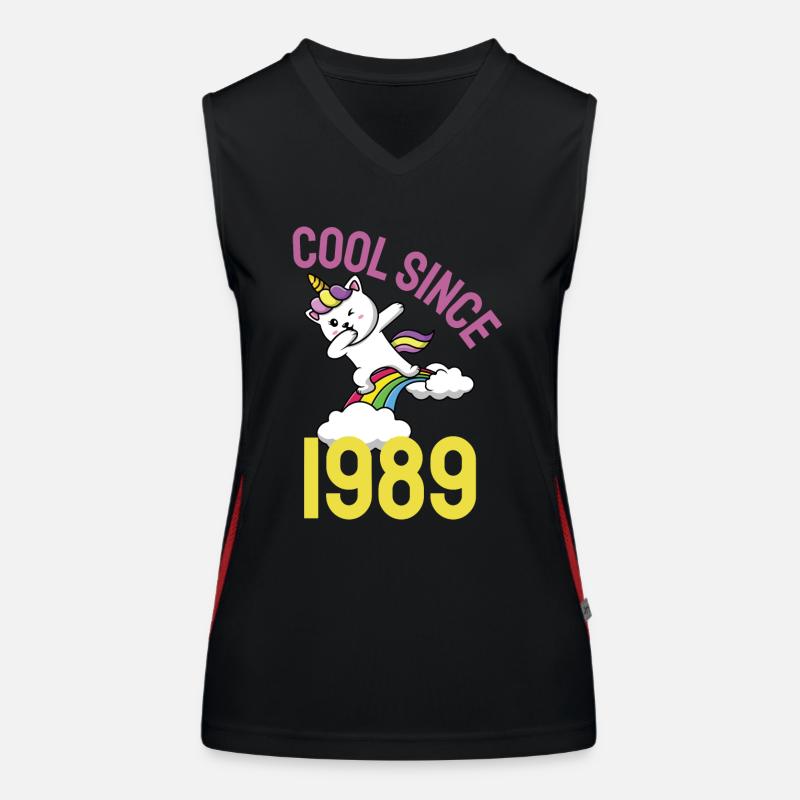 Cool depuis 1989 Dabbing chat 33ème anniversaire Débardeur respirant contrasté Femme