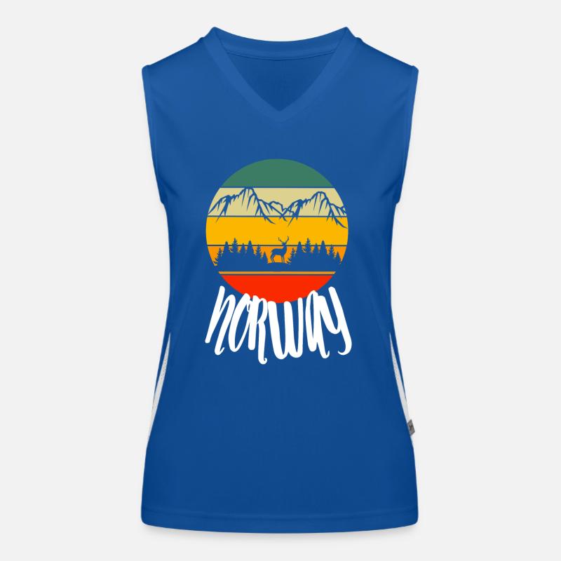 Norway Nature Retro Forest Trees Animal Deer Women's Functional Contrast Tank Top