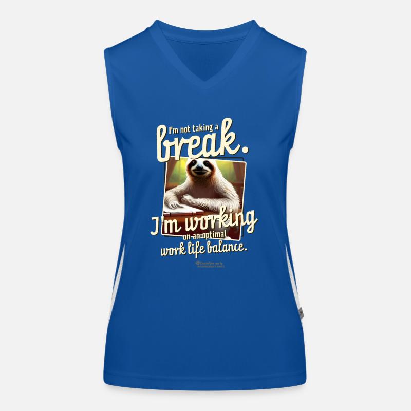 Sloth and funny saying work-life balance Women's Functional Contrast Tank Top
