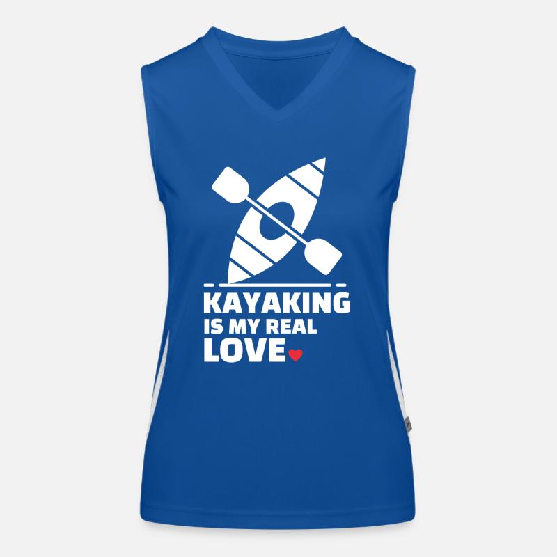 Ich Liebe Kajakfahren Funktionelles Kontrast-Tank Top für Frauen