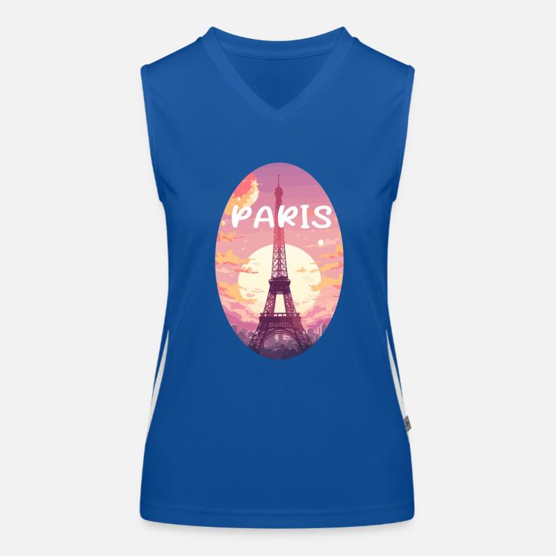 Paris rose pastel Débardeur respirant contrasté Femme