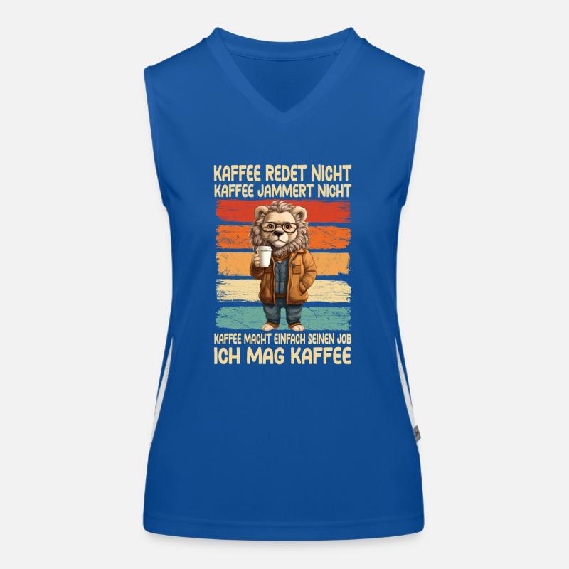 Kaffee Rede Nicht Kaffee Jammert Nicht Löwe Funktionelles Kontrast-Tank Top für Frauen