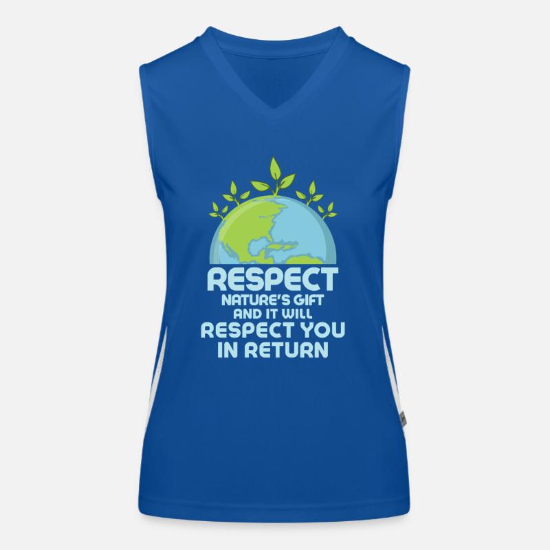 Respect Nature's Gift Planet Environmental Earth D Funktionelles Kontrast-Tank Top für Frauen