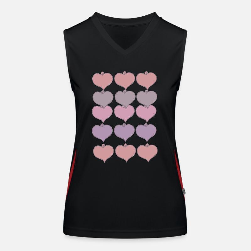 Heart Pendant Pattern Women's Functional Contrast Tank Top