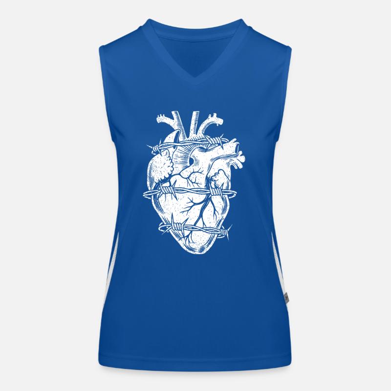 Stacheldraht Herz Funktionelles Kontrast-Tank Top für Frauen