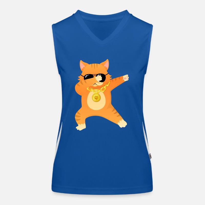 Cool Cat Dabbing - Dab Dance Gift Design Funktionelles Kontrast-Tank Top für Frauen
