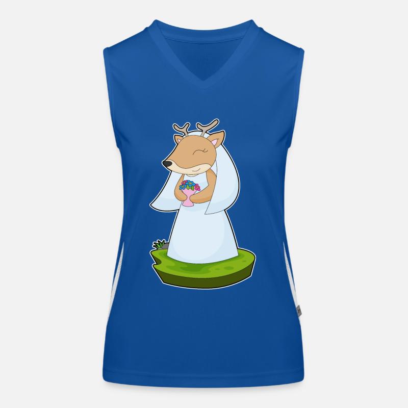 Reh Braut Blumenstrauß Hochzeit Funktionelles Kontrast-Tank Top für Frauen