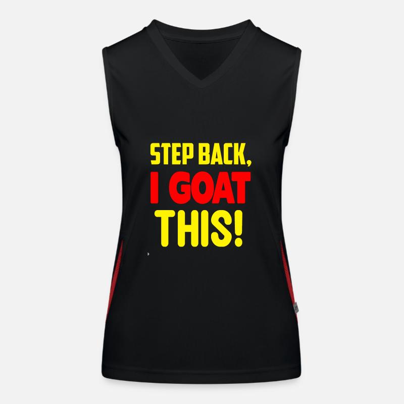 Step back i goat this 01 2 Funktionelles Kontrast-Tank Top für Frauen