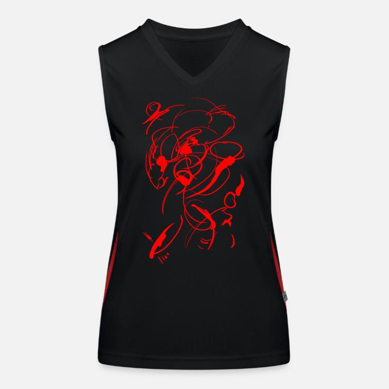 Stakt Background / Red Women's Functional Contrast Tank Top