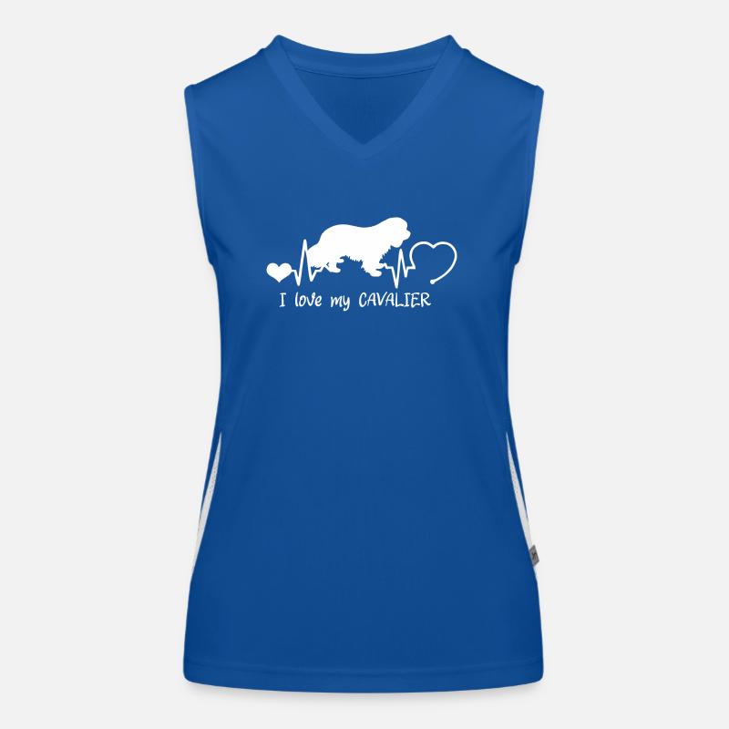 Cavalier King Charles Spaniel mit Herzschlag Funktionelles Kontrast-Tank Top für Frauen