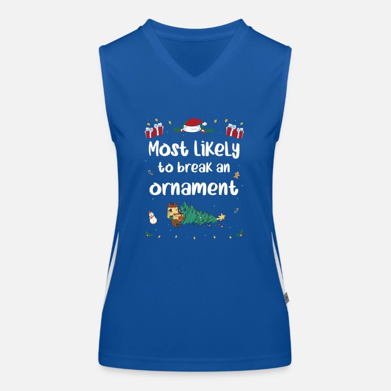 Am ehesten wird ein Ornament an Weihnachten kaputt gehen Funktionelles Kontrast-Tank Top für Frauen