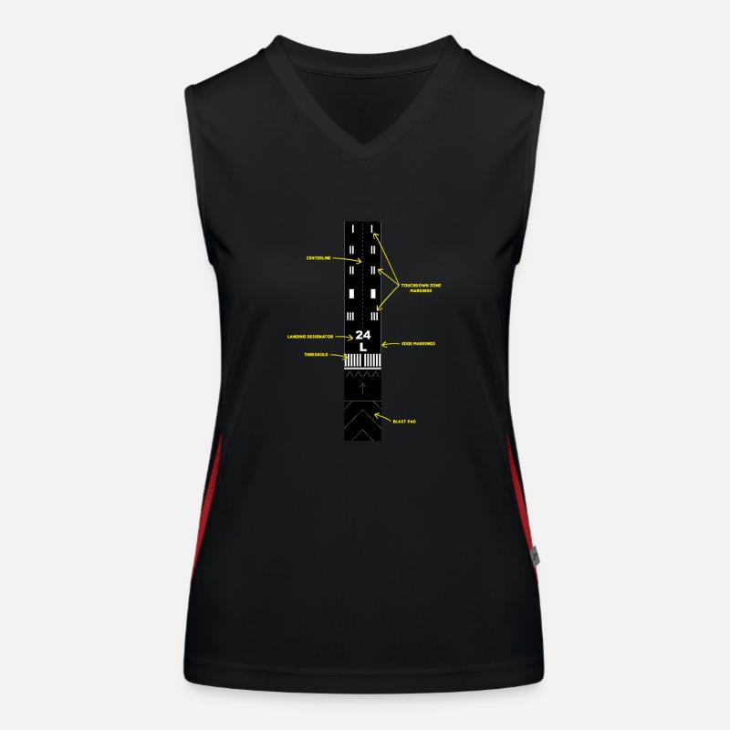 Airport Runway Markings Explained - Pilot Women's Functional Contrast Tank Top