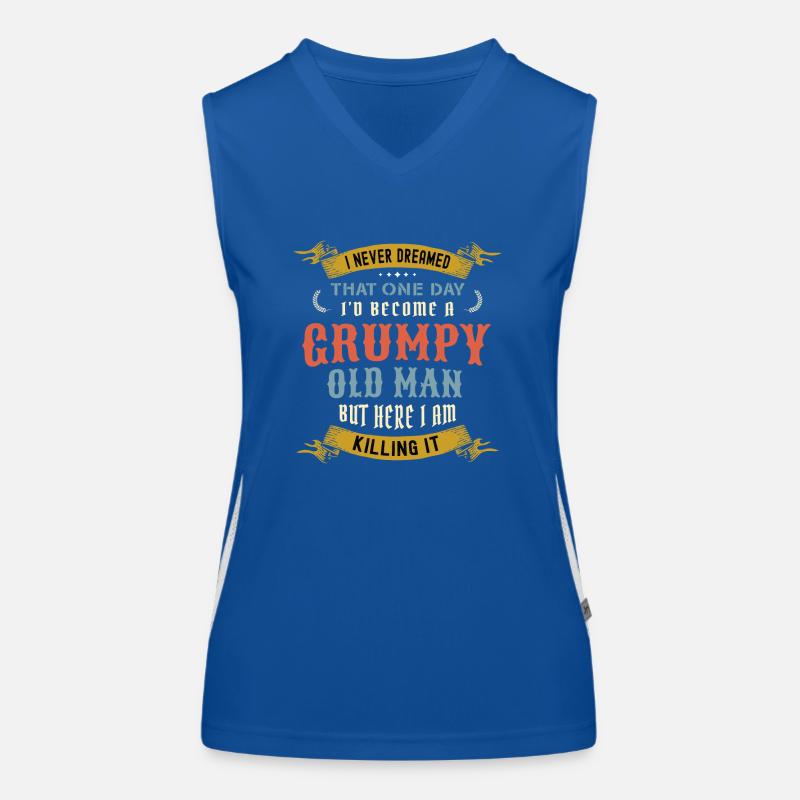 I Never Dreamed That I'd Become A Grumpy Old Man Women's Functional Contrast Tank Top