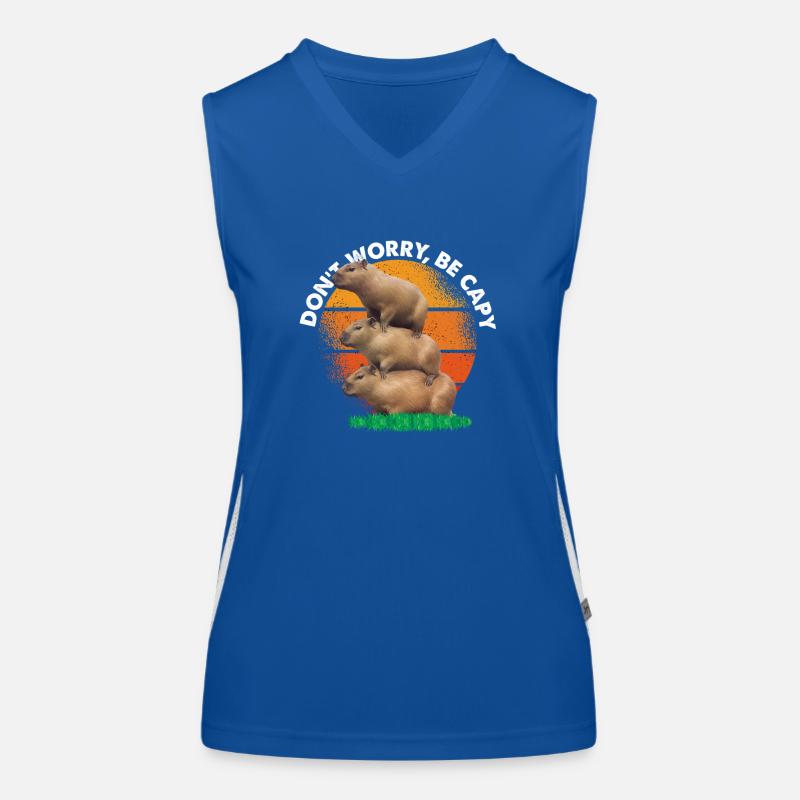 Don't be Worry, Be Capy - Vintage Retro Three Women's Functional Contrast Tank Top