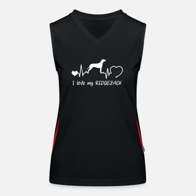 Rhodesian Ridgeback mit Herzschlag Funktionelles Kontrast-Tank Top für Frauen