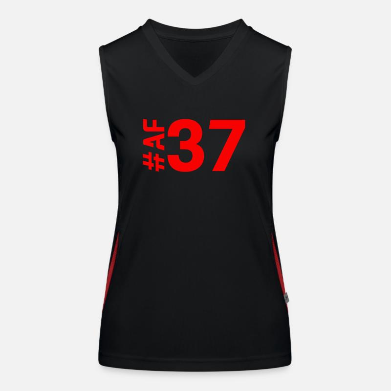 AF37 - Women's Functional Contrast Tank Top - black/red